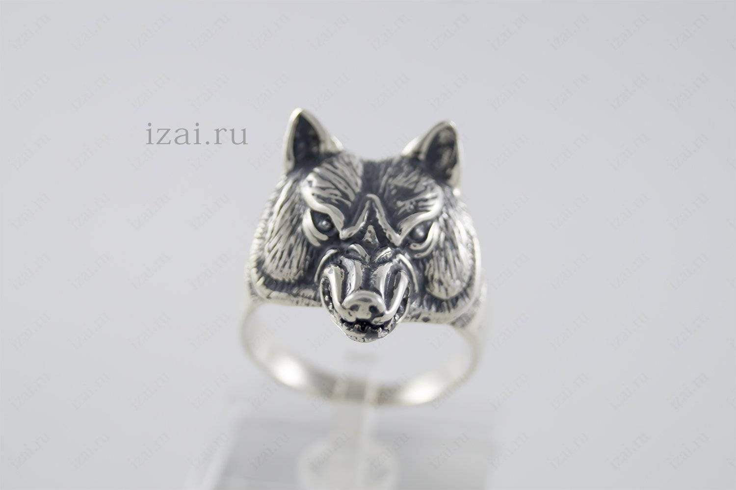 Кольцо волк или с головой волка из серебра и золота. izai (3)