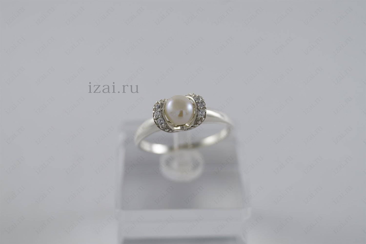 Кольцо с жемчугом. Серебро Золото. izai (1)