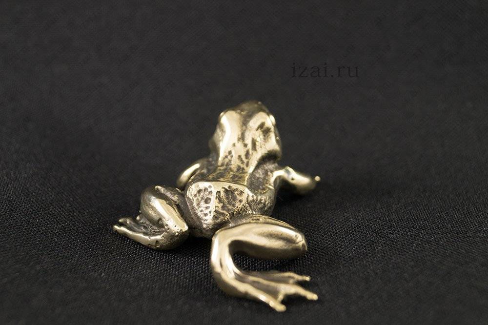 Сувенир Лягушка №6128 из латуни серебро золото.