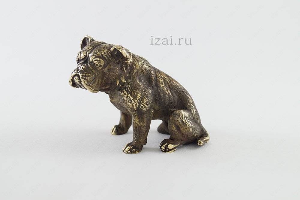 Сувенир Собака (Бульдог) №6890 из латуни серебра или золота