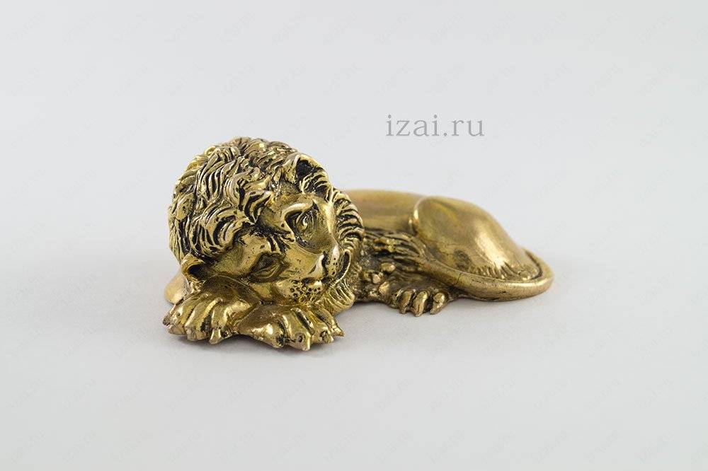 Сувенир Лев №6887 из латуни серебра золота