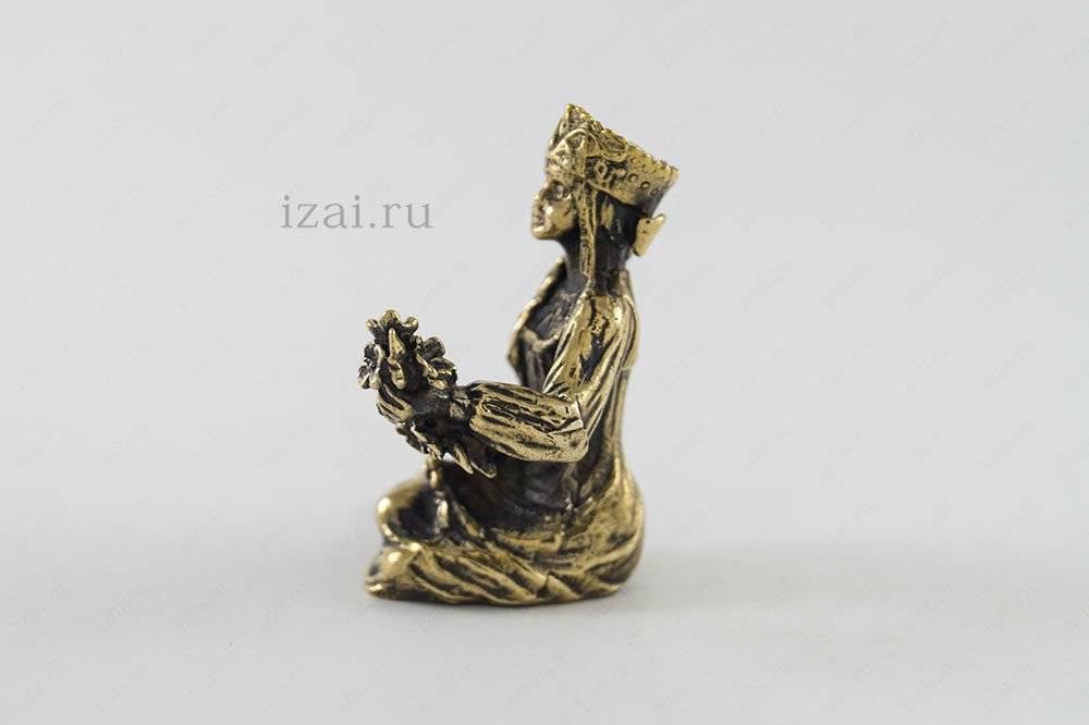 Сувенир Девушка с цветами №6925 из латуни серебро золото