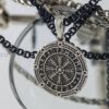 Скандинавский Оберег Шлем Ужаса в Футарке №5685 из серебра золота